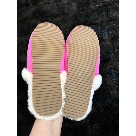 Issac Mizrahi Live! Microsuede Classic Slipper with Faux Fur Pink 11 - Picture 3 of 4